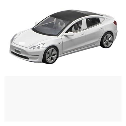 1:32 Für Tesla Model 3 2024 Legierungsautomodell Metallautomodell Hohe Simulation Sound- Und Lichtkollektion Trendiges Spielzeug Modellauto(White,B) von CULLDA