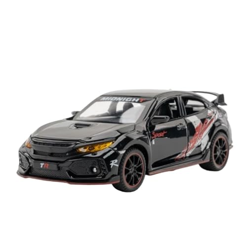 1:32 für Honda Civic Type-R Legierungsauto-Sammlung Modellverzierungen Sportwagenmodell-Spielzeugauto aus Metalldruckguss mit Ton und Licht Modellauto(Black 2) von CULLDA