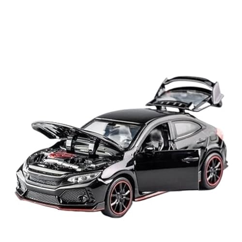 1:32 für Honda Civic Type-R Legierungsauto-Sammlung Modellverzierungen Sportwagenmodell-Spielzeugauto aus Metalldruckguss mit Ton und Licht Modellauto(Schwarz) von CULLDA