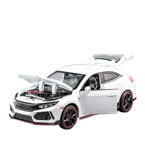 1:32 für Honda Civic Type-R Legierungsauto-Sammlung Modellverzierungen Sportwagenmodell-Spielzeugauto aus Metalldruckguss mit Ton und Licht Modellauto(White2) von CULLDA