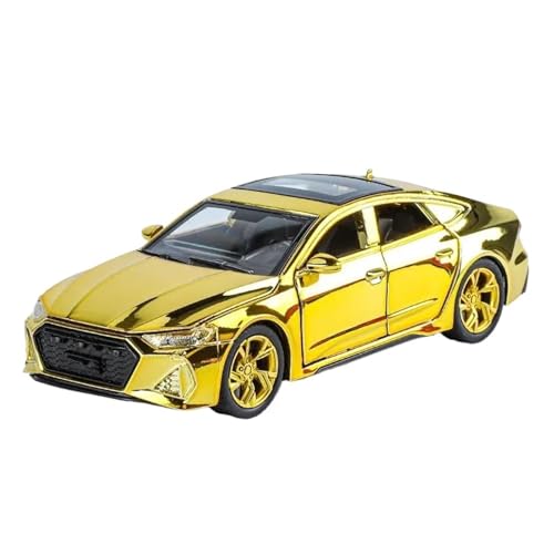 Maßstab 1:32 Für Audi RS7 Coupé Galvanik-Version Druckguss-Modell Aus Aluminium Hochsimuliertes Sportwagenmodell Aus Metall Modellauto(Gold) von CULLDA