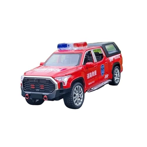 Maßstab 1:32 Für Toyota Tundra, Legierungs-Pickup-Truck-Modell, Druckguss-Metall-Offroad-Polizeiauto-Spielzeugmodell Modellauto(Rot) von CULLDA