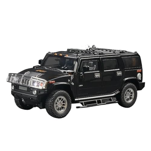 Simulation 1:18 Für Hummer H2 Legierungs-Geländewagen-Druckguss-Metallmodell, Heimdekoration, Auto-Center-Dekoration Modellauto(Schwarz) von CULLDA