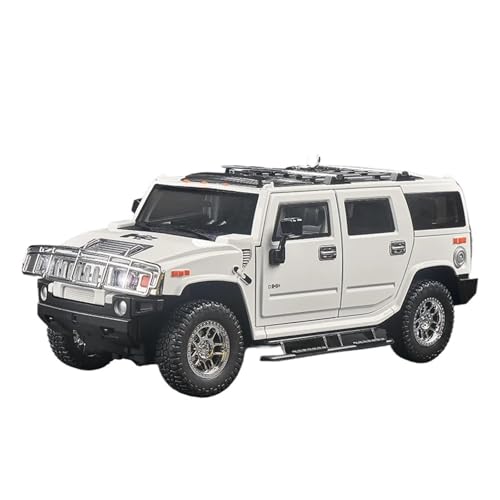 Simulation 1:18 Für Hummer H2 Legierungs-Geländewagen-Druckguss-Metallmodell, Heimdekoration, Auto-Center-Dekoration Modellauto(Weiß) von CULLDA