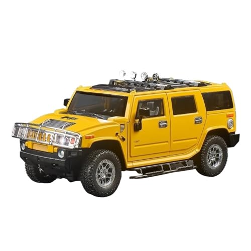 Simulation 1:18 Für Hummer H2 Legierungs-Geländewagen-Druckguss-Metallmodell, Heimdekoration, Auto-Center-Dekoration Modellauto(Yellow) von CULLDA