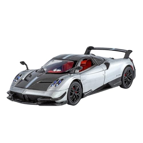 Simulation 1:24 Für Pagani Huayra BC Sportwagen-Druckgussmodell Aus Legierung Computer-Desktop-Modell Ornamente Trendiges Modellauto(Silber) von CULLDA