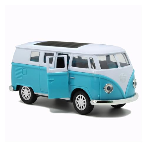 Simulation Diecast Modell 1:36 Für Volkswagen T1 Bus Legierung Bus Zurückziehen Geburtstag Geschenk Display Ornament Modellauto(Blau) von CULLDA