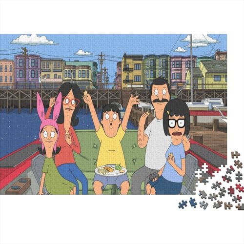 CULPRT Bobs Burgers Holzpuzzles Für Erwachsene 1000 Teile Geburtstagsgeschenk Family Challenging Games Home Decor Educational Game Stress Relief 1000pcs (75x50cm) von CULPRT