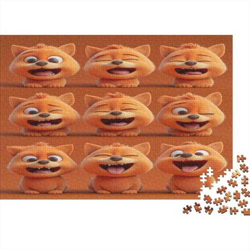 CULPRT Emoji Puppy Holzpuzzles 1000 Teile Erwachsene Moderne Wohnkultur Family Challenging Games Lernspiel Geburtstagsgeschenk Entspannung Und Intelligenz 1000pcs (75x50cm) von CULPRT