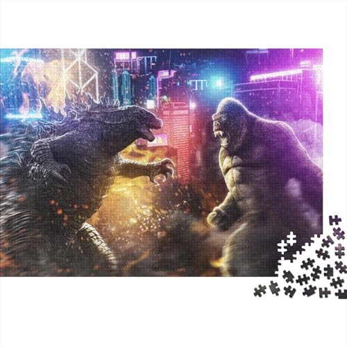 CULPRT Godzilla 1000 Teile Erwachsene Holzpuzzless Educational Game Moderne Wohnkultur Geburtstagsgeschenk Family Challenging Games Stress Relief Toy 1000pcs (75x50cm) von CULPRT