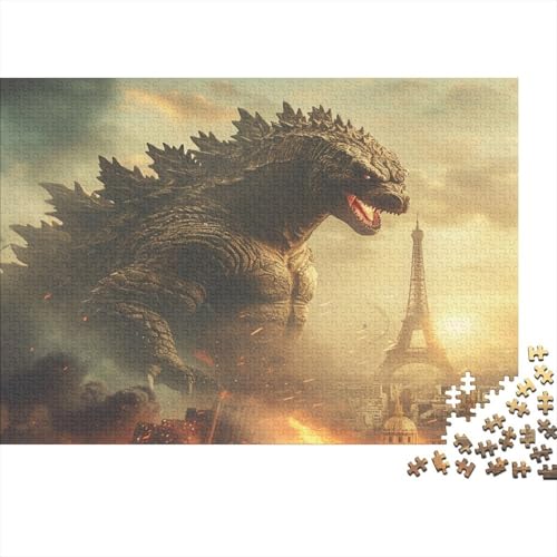 CULPRT Godzilla Holzpuzzles 1000 Teile Für Erwachsene Geburtstagsgeschenk Lernspiel Family Challenging Games Home Decor Entspannung Und Intelligenz 1000pcs (75x50cm) von CULPRT