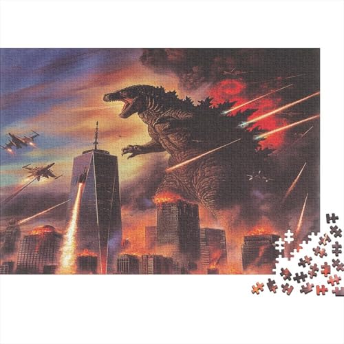 CULPRT Godzilla Holzpuzzles 300 Teile Für Erwachsene Geburtstagsgeschenk Educational Game Moderne Wohnkultur Family Challenging Games Stress Relief Toy 300pcs (40x28cm) von CULPRT