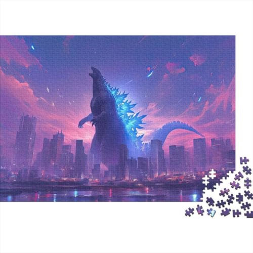 CULPRT Godzilla Holzpuzzles Erwachsene 1000 Teile Lernspiel Geschicklichkeitsspiel Für Die Ganze Familie Geburtstagsgeschenk Home Decor Stress Relief 1000pcs (75x50cm) von CULPRT