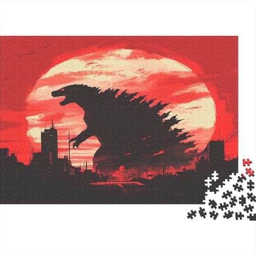 CULPRT Godzilla Holzpuzzles Erwachsene 1000 Teile Lernspiel Geschicklichkeitsspiel Für Die Ganze Familie Geburtstagsgeschenk Home Decor Stress Relief 1000pcs (75x50cm) von CULPRT