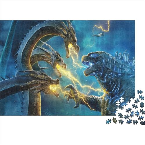 CULPRT Godzilla Holzpuzzles Für Erwachsene 500 Teile Geburtstagsgeschenk Family Challenging Games Lernspiel Wohnkultur Stress Relief 500pcs (52x38cm) von CULPRT