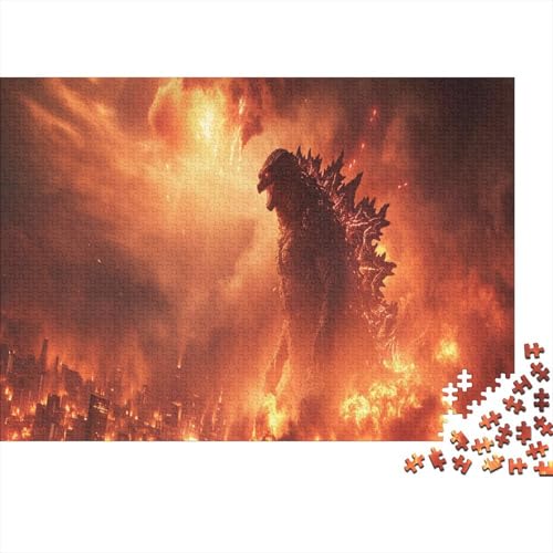 CULPRT Godzilla Holzpuzzles Für Erwachsene 500 Teile Lernspiel Family Challenging Games Geburtstagsgeschenk Wohnkultur Stress Relief Toy 500pcs (52x38cm) von CULPRT