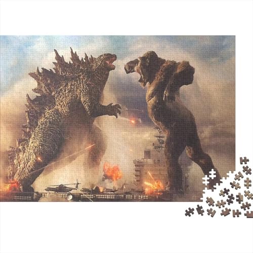 CULPRT Godzilla Vs King Kong Holzpuzzles 300 Teile Erwachsene Family Challenging Games Moderne Wohnkultur Educational Game Geburtstagsgeschenk Stress Relief 300pcs (40x28cm) von CULPRT