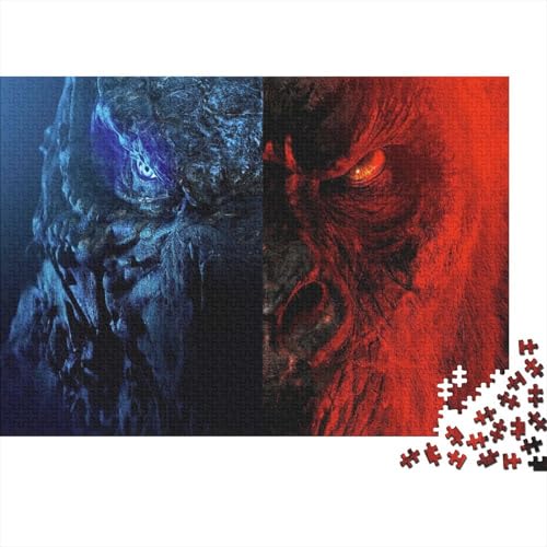 CULPRT Godzilla Vs King Kong Holzpuzzles Erwachsene 300 Teile Moderne Wohnkultur Geburtstagsgeschenk Educational Game Family Challenging Games Stress Relief 300pcs (40x28cm) von CULPRT