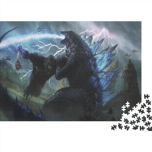 CULPRT Godzilla Vs King Kong Holzpuzzles Für Erwachsene 500 Teile Geburtstagsgeschenk Family Challenging Games Home Decor Educational Game Stress Relief Toy 500pcs (52x38cm) von CULPRT