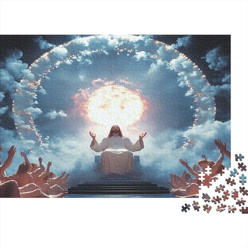 CULPRT Jesus Holzpuzzles 300 Teile Für Erwachsene Geburtstagsgeschenk Educational Game Moderne Wohnkultur Family Challenging Games Stress Relief Toy 300pcs (40x28cm) von CULPRT