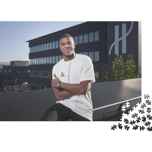 CULPRT Kylian Mbappe Holzpuzzles 300 Teile Erwachsene Geschicklichkeitsspiel Für Die Ganze Familie Home Decor Geburtstagsgeschenk Lernspiel Stress Relief 300pcs (40x28cm) von CULPRT