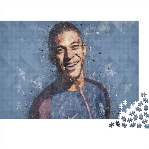 CULPRT Kylian Mbappe Holzpuzzles 500 Teile Erwachsene Geschicklichkeitsspiel Für Die Ganze Familie Home Decor Geburtstagsgeschenk Lernspiel Stress Relief 500pcs (52x38cm) von CULPRT