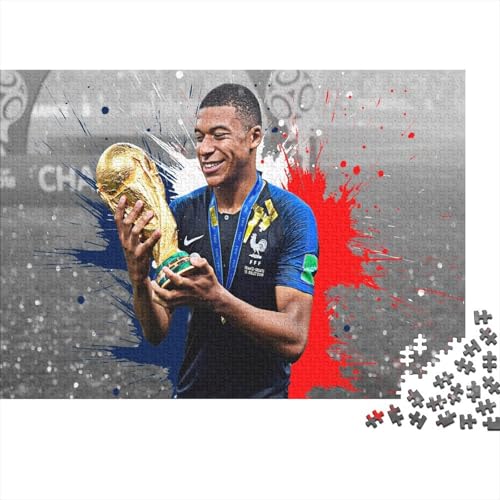 CULPRT Kylian Mbappe Holzpuzzles Für Erwachsene 500 Teile Family Challenging Games Geburtstagsgeschenk Lernspiel Wohnkultur Stress Relief 500pcs (52x38cm) von CULPRT