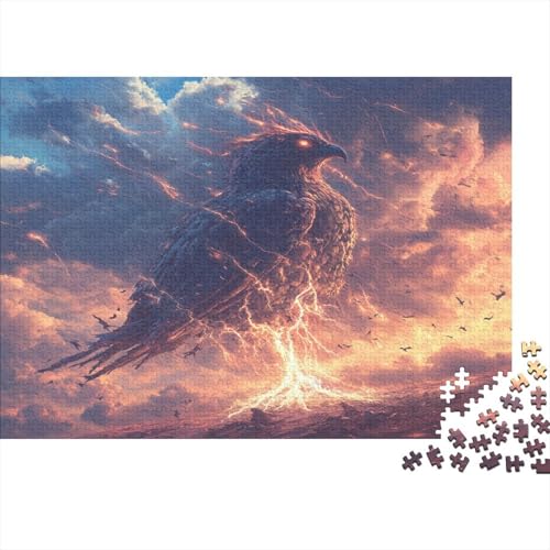 CULPRT Lightning Owl Holzpuzzles Erwachsene 1000 Teile Home Decor Family Challenging Games Educational Game Geburtstagsgeschenk Stress Relief Toy 1000pcs (75x50cm) von CULPRT