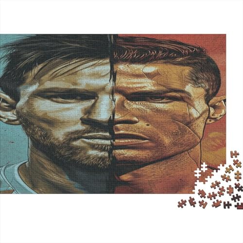 CULPRT Messi and Ronaldo Holzpuzzles 500 Teile Für Erwachsene Family Challenging Games Moderne Wohnkultur Educational Game Geburtstagsgeschenk Stress Relief 500pcs (52x38cm) von CULPRT