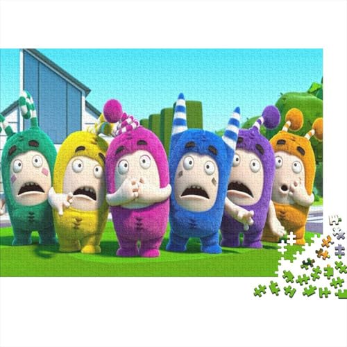 CULPRT Oddbods Holzpuzzles 500 Teile Erwachsene Wohnkultur Geschicklichkeitsspiel Für Die Ganze Familie Lernspiel Geburtstagsgeschenk Stress Relief 500pcs (52x38cm) von CULPRT