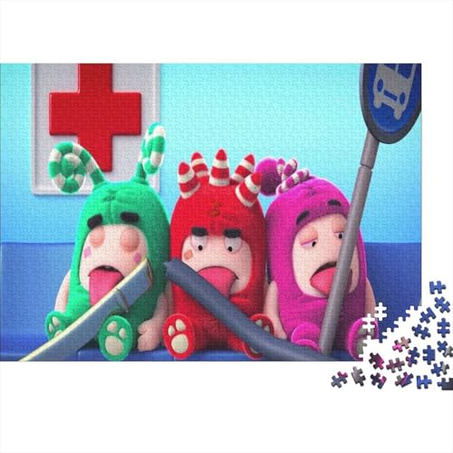 CULPRT Oddbods Holzpuzzles Erwachsene 1000 Teile Home Decor Family Challenging Games Educational Game Geburtstagsgeschenk Stress Relief Toy 1000pcs (75x50cm) von CULPRT