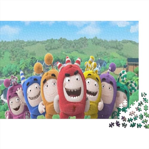 CULPRT Oddbods Holzpuzzles Für Erwachsene 500 Teile Geburtstagsgeschenk Family Challenging Games Home Decor Educational Game Stress Relief 500pcs (52x38cm) von CULPRT