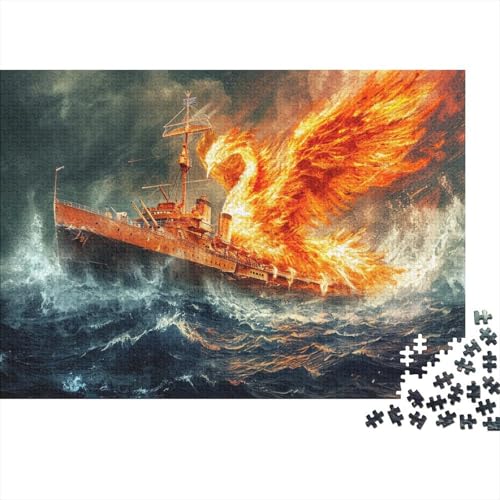 CULPRT Phoenix Holzpuzzles Für Erwachsene 500 Teile Lernspiel Family Challenging Games Geburtstagsgeschenk Wohnkultur Stress Relief Toy 500pcs (52x38cm) von CULPRT