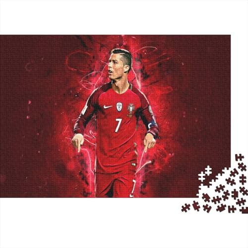 CULPRT Ronaldo Holzpuzzles 1000 Teile Für Erwachsene Wohnkultur Geburtstagsgeschenk Family Challenging Games Educational Game Stress Relief Toy 1000pcs (75x50cm) von CULPRT