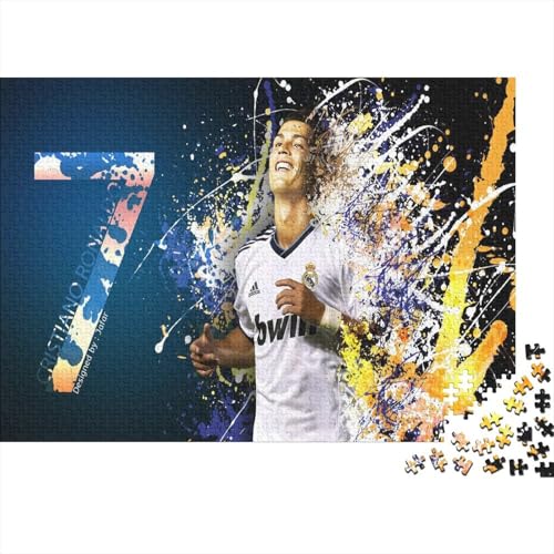 CULPRT Ronaldo Holzpuzzles Erwachsene 1000 Teile Family Challenging Games Home Decor Lernspiel Geburtstagsgeschenk Stress Relief Toy 1000pcs (75x50cm) von CULPRT