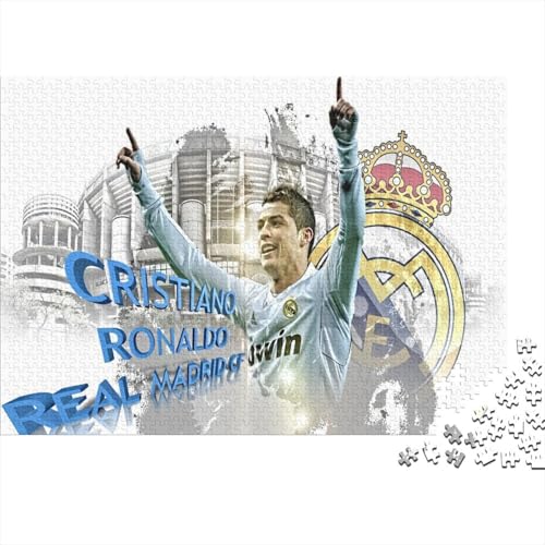 CULPRT Ronaldo Holzpuzzles Für Erwachsene 300 Teile Geburtstagsgeschenk Family Challenging Games Home Decor Educational Game Stress Relief Toy 300pcs (40x28cm) von CULPRT