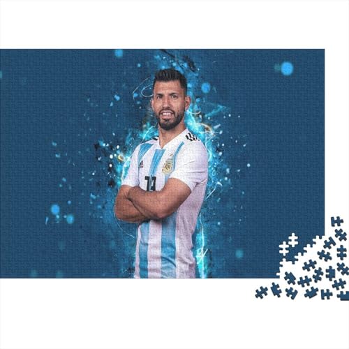 CULPRT Sergio Agüero Erwachsene Holzpuzzless 1000 Teile Home Decor Lernspiel Geburtstagsgeschenk Family Challenging Games Stress Relief Toy 1000pcs (75x50cm) von CULPRT