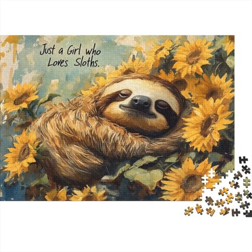 CULPRT Sloths Holzpuzzles 500 Teile Erwachsene Home Decor Geburtstagsgeschenk Family Challenging Games Educational Game Stress Relief 500pcs (52x38cm) von CULPRT