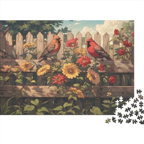 Sonnenblume und Singvögel Holzpuzzles 1000 Teile Erwachsene Wohnkultur Geburtstagsgeschenk Geschicklichkeitsspiel Für Die Ganze Familie Lernspiel Stress Relief 1000pcs (75x50cm) von CULPRT