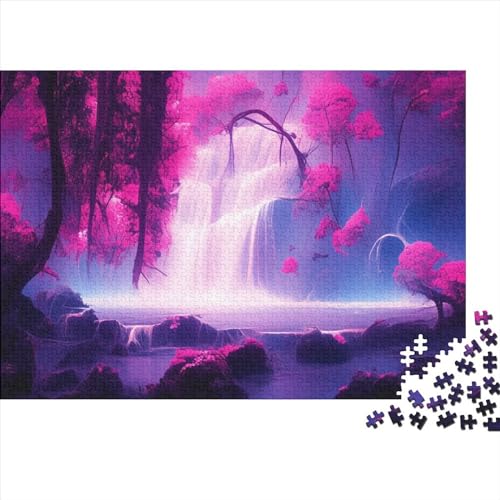 Waterfall in The Forest Holzpuzzles Erwachsene 1000 Teile Family Challenging Games Geburtstagsgeschenk Home Decor Educational Game Entspannung Und Intelligenz 1000pcs (75x50cm) von CULPRT