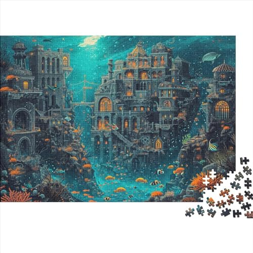 Whimsical Seabed Holzpuzzles Für Erwachsene 300 Teile Wohnkultur Geburtstagsgeschenk Educational Game Family Challenging Games Stress Relief Toy 300pcs (40x28cm) von CULPRT