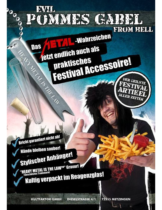 Evil Pommesgabel from Hell Metal Festival Besteck silber 8x1cm von CULTSTYLES GmbH - KF