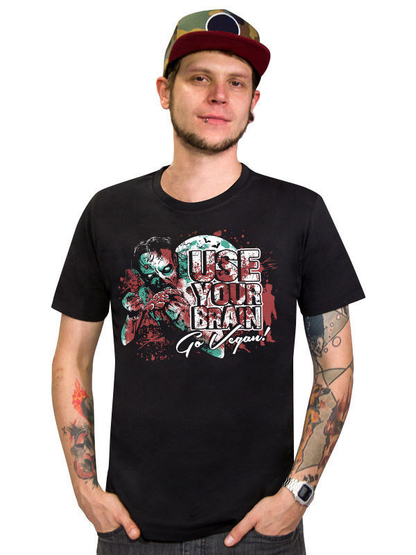 Veganer-Shirt T-Shirt Use Your Brain schwarz-rot von CULTSTYLES GmbH - KF