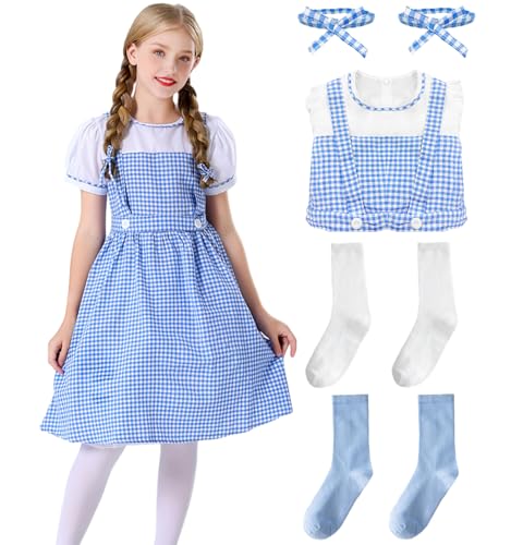 CULTURE PARTY Zauberer von Oz Dorothy Kostüm Mädchen Dorothy Kleid Schule Buchwoche Welttag Verkleidung Outfits von CULTURE PARTY