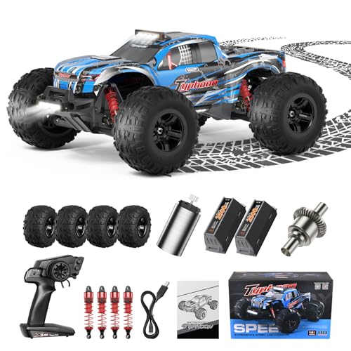 CUPCHID Ferngesteuertes Auto, 4WD 1:10 RC-Auto mit 45+ km/h hoher Geschwindigkeit, Doppelbatterie 40 Minuten+, 4x4 elektrisches RC-Crawler-Fahrzeug von CUPCHID