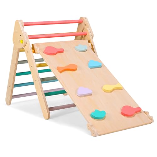 CUPCHID Indoor Kletterdreieck,5 in 1 Pikler Dreieck Set Kinder Montessori Kletterdreieck Set mit Klappdreieck Leiter, Holz umkehrbare Kleinkind Kletterrutsche CUPCHID Indoor Kletterdreieck,5 in 1 Pikler Dreieck Set Kinder Montessori Kletterdreieck Set mit Klappdreieck Leiter, Holz umkehrbare Kleinkind Kletterrutsche von CUPCHID