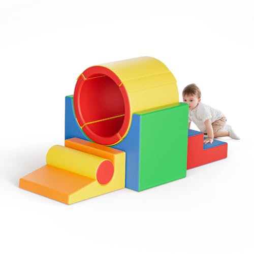 CUPCHID Kletter- und Krabbelspielgeräte, Kletter- und Krabbelschaum-Spielset für Kleinkinder, pädagogische weiche Kletterblöcke, weiche Babyspielgeräte (DM152114) von CUPCHID