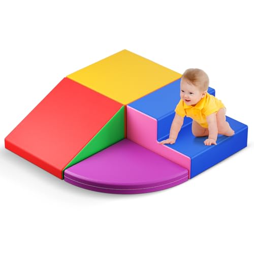 CUPCHID Kletter- und Krabbelspielgeräte, Kletter- und Krabbelschaum-Spielset für Kleinkinder, pädagogische weiche Kletterblöcke, weiche Babyspielgeräte (DM152116) von CUPCHID