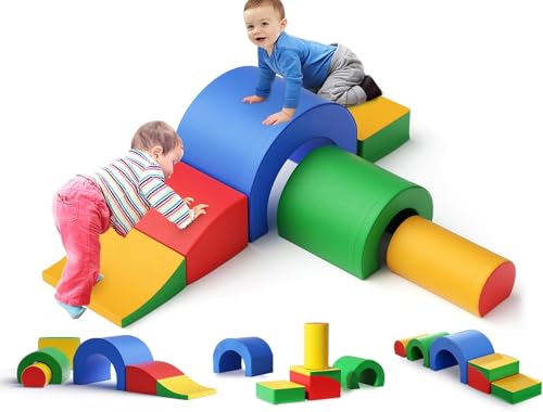 CUPCHID Kletter- und Krabbelspielgeräte, Kletter- und Krabbelschaum-Spielset für Kleinkinder, pädagogische weiche Kletterblöcke, weiche Babyspielgeräte (DM152119) von CUPCHID