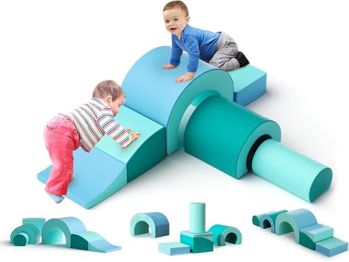 CUPCHID Kletter- und Krabbelspielgeräte, Kletter- und Krabbelschaum-Spielset für Kleinkinder, pädagogische weiche Kletterblöcke, weiche Babyspielgeräte (DM152120) von CUPCHID